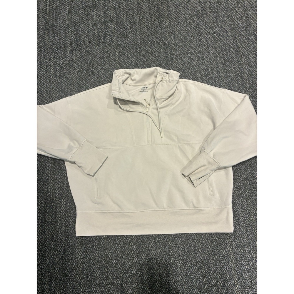 Old Navy Active Dynamic Fleece Womens XXL Half Zip Sweatshirt Pullover Cream⁠